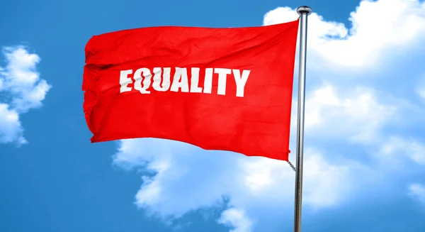 Igualdad, representación 3D, una bandera ondeante roja —  Fotos de Stock