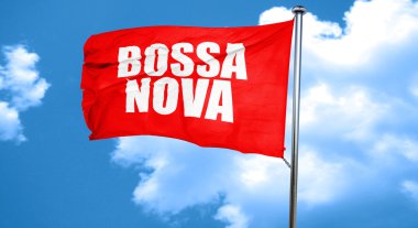 bossa nova, 3d render, bir kırmızı bayrak sallıyor