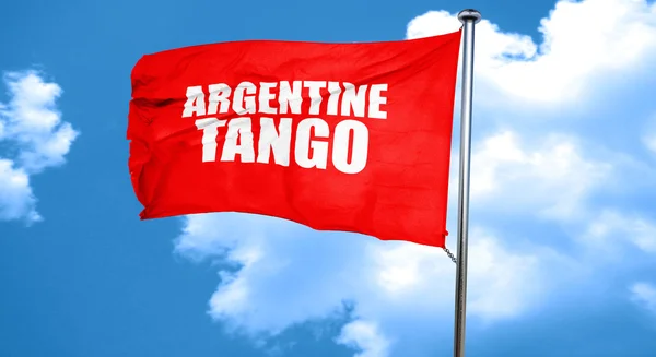 Argentinské tango, 3d vykreslování, červené mává vlajkou — Stock fotografie