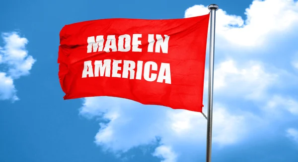 미국에서 만든 3d 렌더링, 빨간색 흔들며 깃발 — 스톡 사진