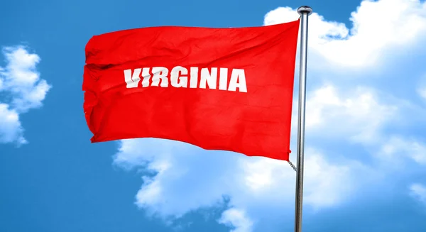 Virginia, 3D-Darstellung, eine rote Flagge schwenkend — Stockfoto