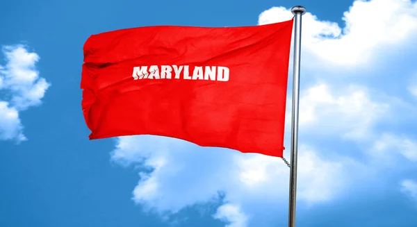 Maryland, redare 3D, un steag roșu fluturând — Fotografie, imagine de stoc