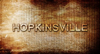 hopkinsville, 3d render, metal bir arka plan üzerinde metin