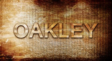 Oakley, 3d render, metal bir arka plan üzerinde metin