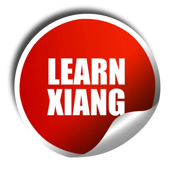Učit se, xiang, 3d vykreslování, červená nálepka s bílým textem — Stock fotografie