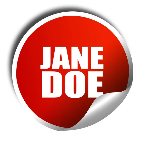 Jane doe, 3d-leképezést, piros matrica, fehér — Stock Fotó