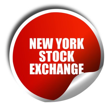 New york Menkul Kıymetler Borsası, 3d render, beyaz te ile kırmızı etiket