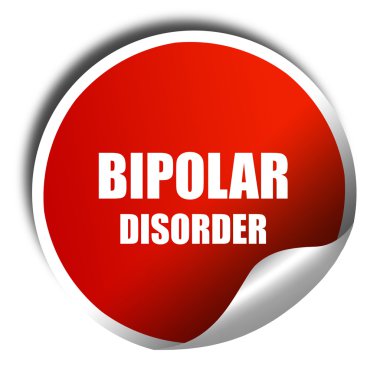 Bipolar işaret arka plan, 3d render, beyaz te ile kırmızı etiket