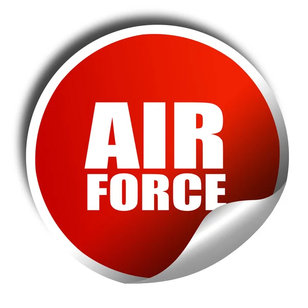 Fuerza aérea, representación 3D, pegatina roja con texto blanco — Foto de Stock