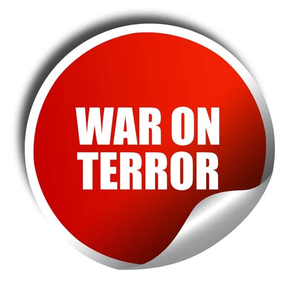 Guerra contra el terror, representación 3D, pegatina roja con texto blanco — Foto de Stock