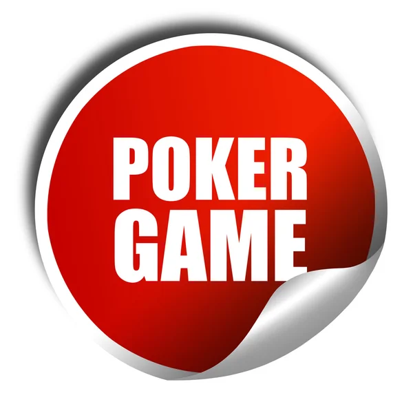 Póker játék, 3d-leképezést, piros matrica, fehér — Stock Fotó