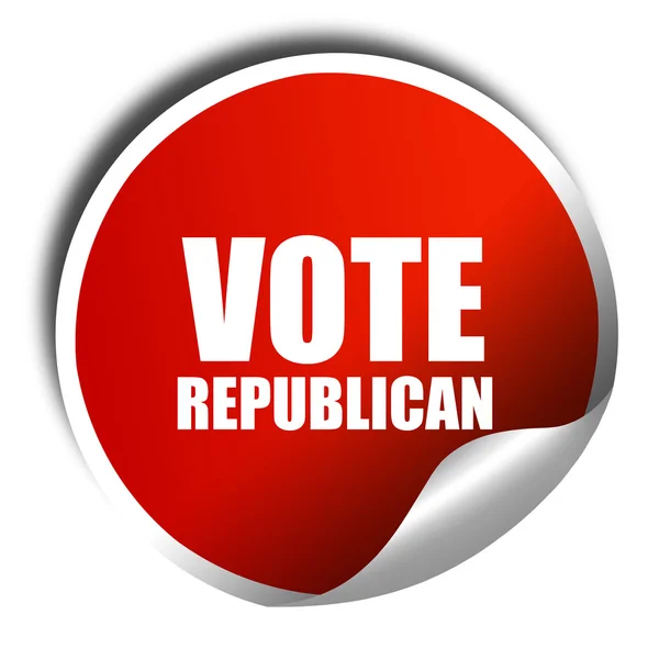 Vote republican, 3D rendering, red sticker with white text — Stock Photo, Image