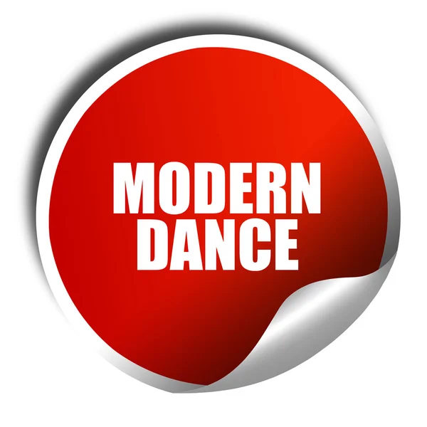 Dança moderna, renderização 3D, adesivo vermelho com texto branco — Fotografia de Stock