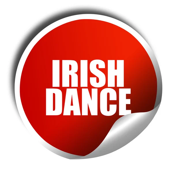 Danse irlandaise, rendu 3D, autocollant rouge avec texte blanc — Photo