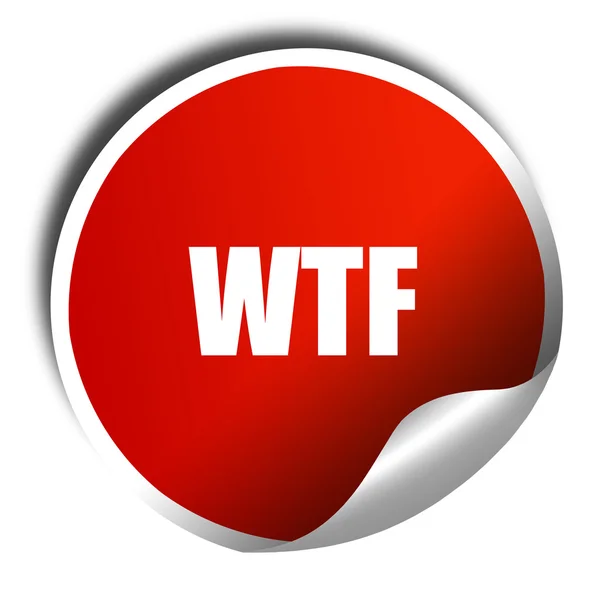 Wtf интернет-сленг, 3D рендеринг, красный стикер с белым текстом — стоковое фото