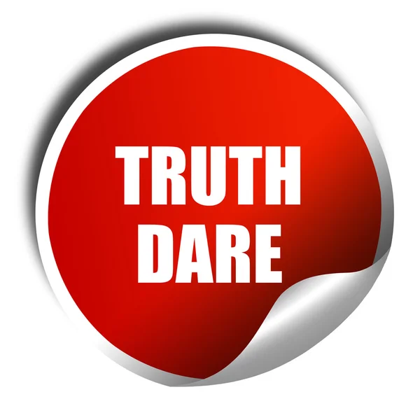 Truth or dare, 3D rendering, red sticker with white text — Stock Photo, Image