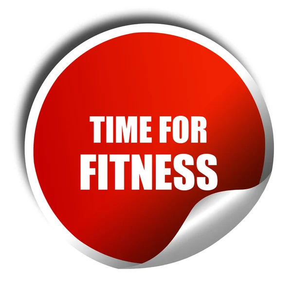 Zeit für Fitness, 3D-Rendering, roter Aufkleber mit weißem Text — Stockfoto