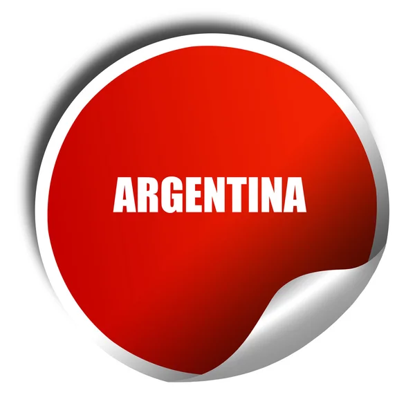 Argentina, renderizado 3D, adhesivo rojo con texto blanco — Foto de Stock