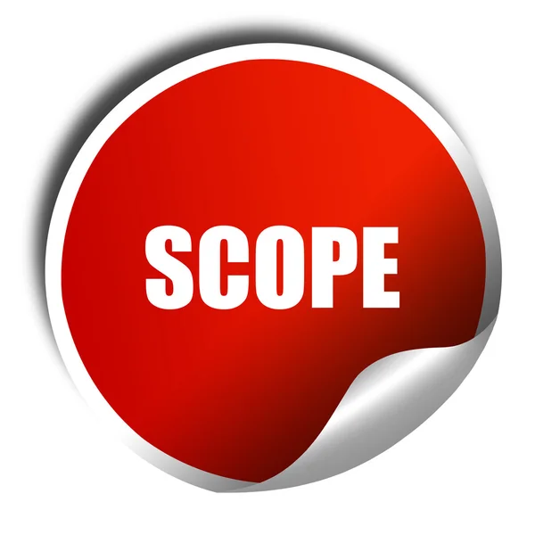 Scope, 3D rendering, red sticker with white text — Stock Photo, Image