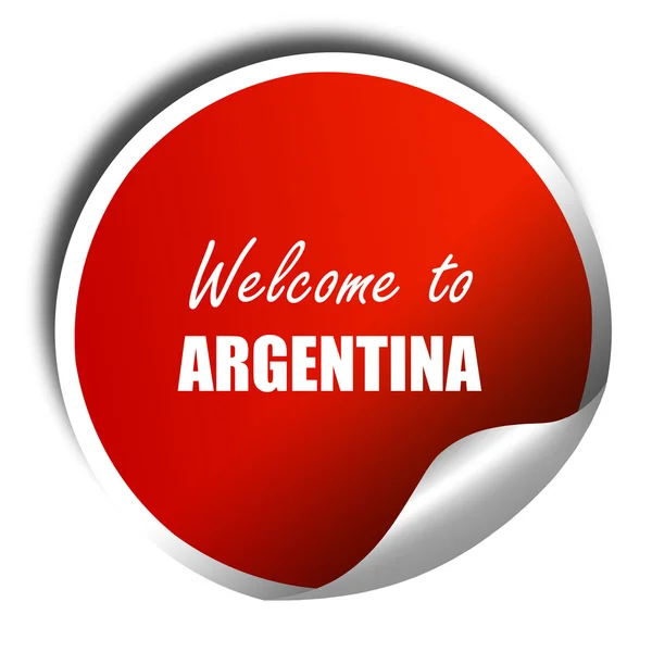 Welcome to argentine, 3D rendering, red sticker with white text — Stock Photo, Image