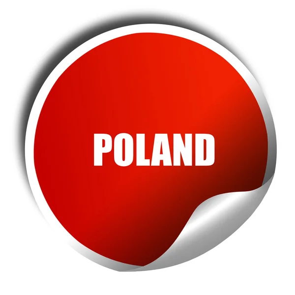 Greetings from poland, 3D rendering, red sticker with white text — Stock Photo, Image