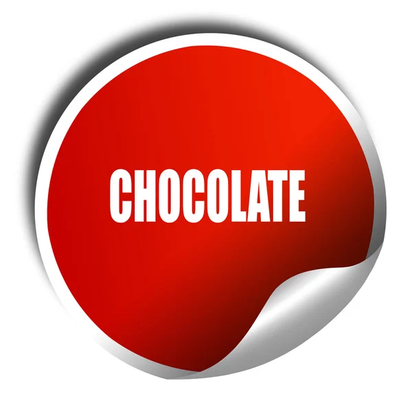 Heerlijke chocolade teken, 3D rendering, rode sticker met witte t — Stockfoto