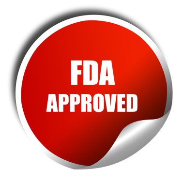 FDA onaylı arka plan, 3d render, beyaz te ile kırmızı etiket