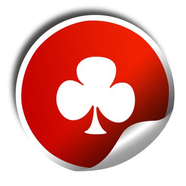 Kulüp kartı arka plan, 3d render, beyaz yazı ile kırmızı etiket