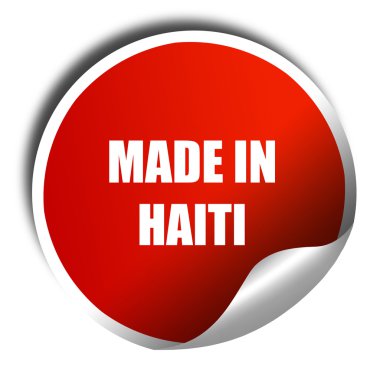 Haiti, 3d render, kırmızı etiket beyaz yazı ile yapılan