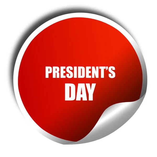 Ordförandena dag, 3d-rendering, rött klistermärke med vit text — Stockfoto