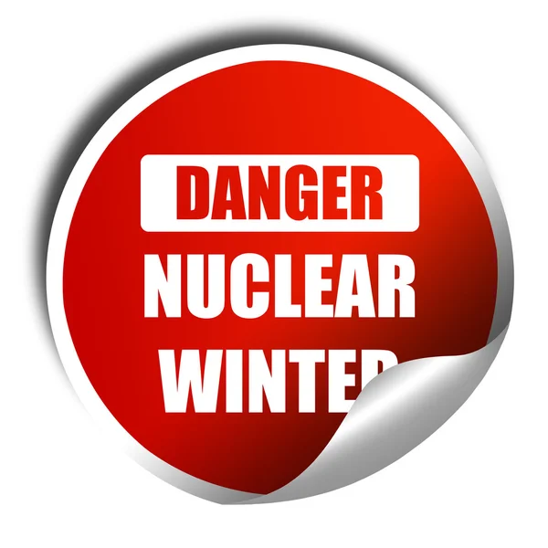 Nuclear fara bakgrund, 3d-rendering, rött klistermärke med vit — Stockfoto