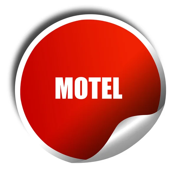 Álláshirdetés Regisztrálj motel, 3d-leképezést, piros matrica, fehér Tex — Stock Fotó