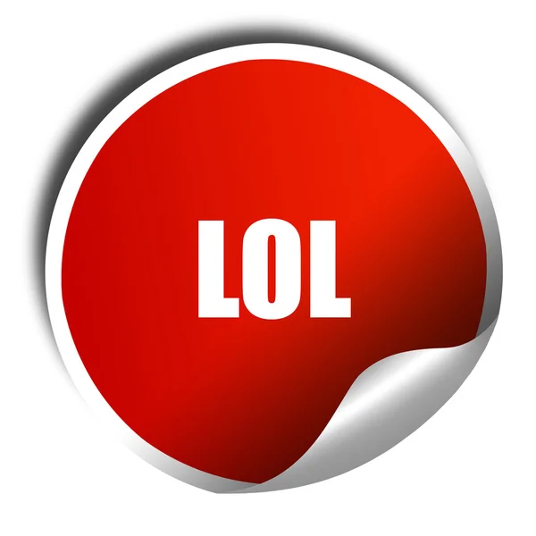Lol internet slang, 3D rendering, red sticker with white text — Stock Photo, Image