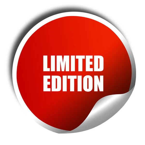 Signo de edición limitada, representación 3D, etiqueta engomada roja con texto blanco — Foto de Stock