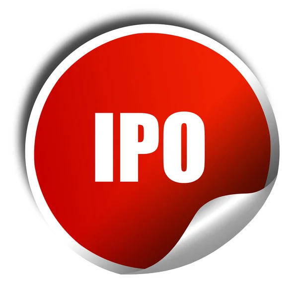 Ipo, representación 3D, pegatina roja con texto blanco — Foto de Stock