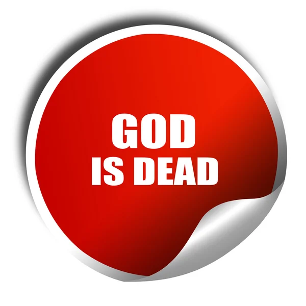 God is dead, 3D rendering, red sticker with white text — Stock Photo, Image