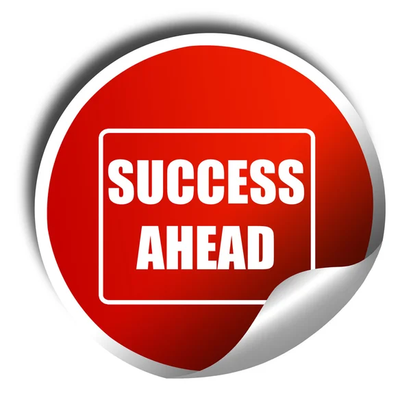 Success sign with smooth lines, 3D rendering, red sticker with w — Stock Photo, Image