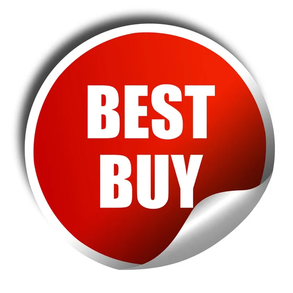 Best Buy Best buy teken, 3D-rendering, rode sticker met witte tekst — Stockfoto