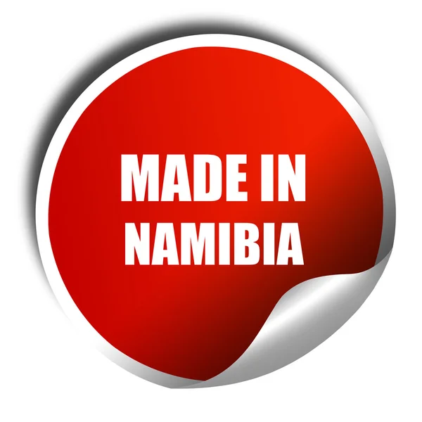 Gemaakt in Namibië, 3D-rendering, rode sticker met witte tekst — Stockfoto