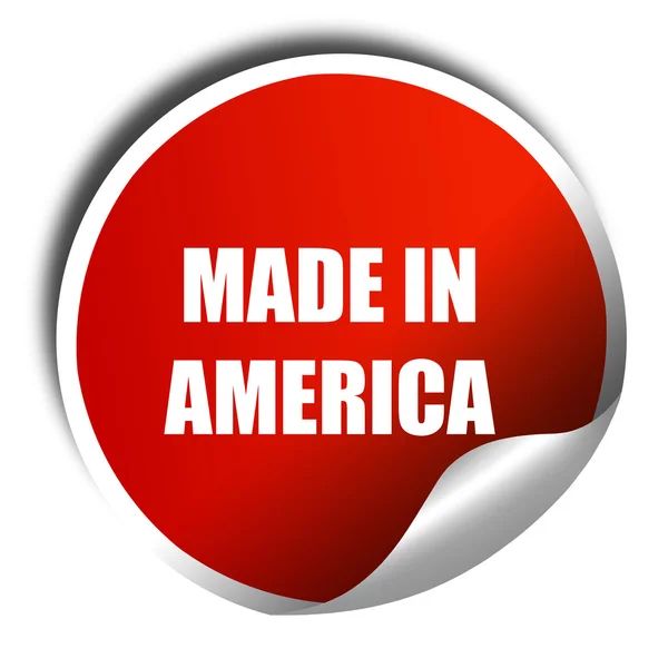 Made in america, 3D-Rendering, roter Aufkleber mit weißem Text — Stockfoto