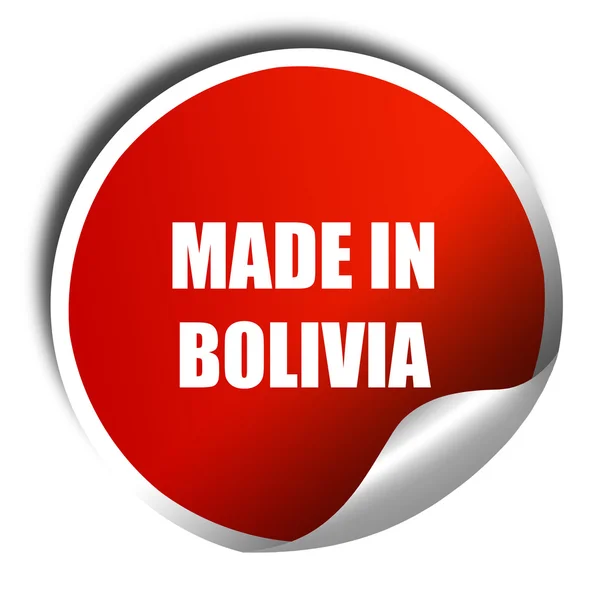 Hecho en Bolivia, renderizado 3D, pegatina roja con texto blanco —  Fotos de Stock