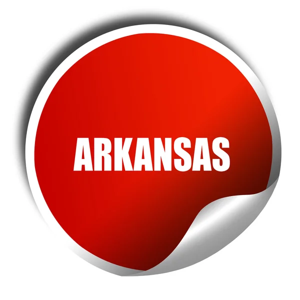 Arkansas, 3D-rendering, rode sticker met witte tekst — Stockfoto