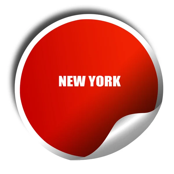 New york, 3D-rendering, rode sticker met witte tekst — Stockfoto