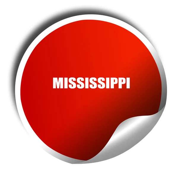 Mississippi, 3D-rendering, rode sticker met witte tekst — Stockfoto