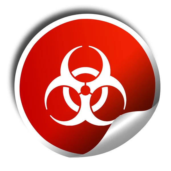 Bio-Gefahrenschild auf Grunge-Hintergrund, 3D-Rendering, roter Aufkleber — Stockfoto