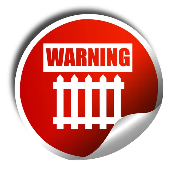 Señal de advertencia ferroviaria, representación 3D, etiqueta engomada roja con texto blanco — Foto de Stock