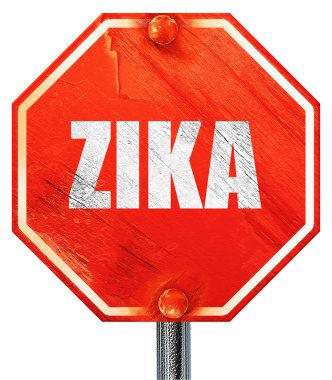Zika, 3d render, kırmızı bir dur işareti
