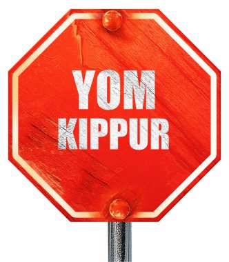 Yom kippur, 3d render, kırmızı bir dur işareti