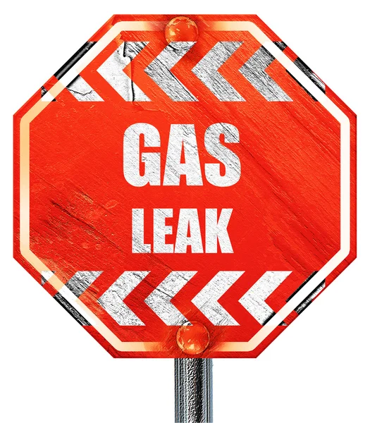 ガス漏れの背景、3 d レンダリング、赤の停止記号 — ストック写真