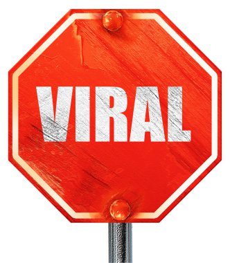 viral, 3d render, kırmızı bir dur işareti